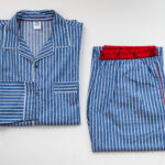pyjama homme classique bleu rayé